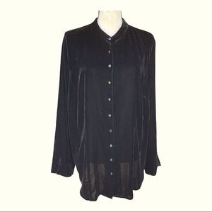 Emma James Woman, 18 W, Black Button long Sleeve , Velvet‎ trim